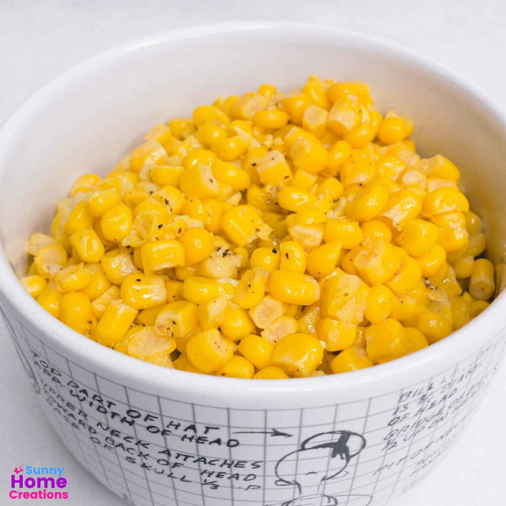 cook corn from a can in a bowl.
