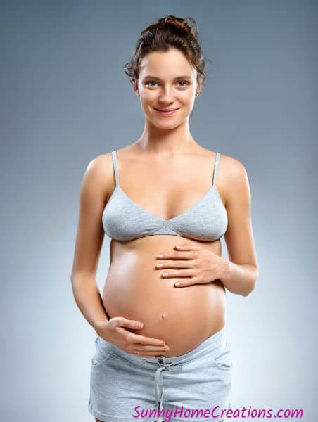 Woman with natural pregnancy glow