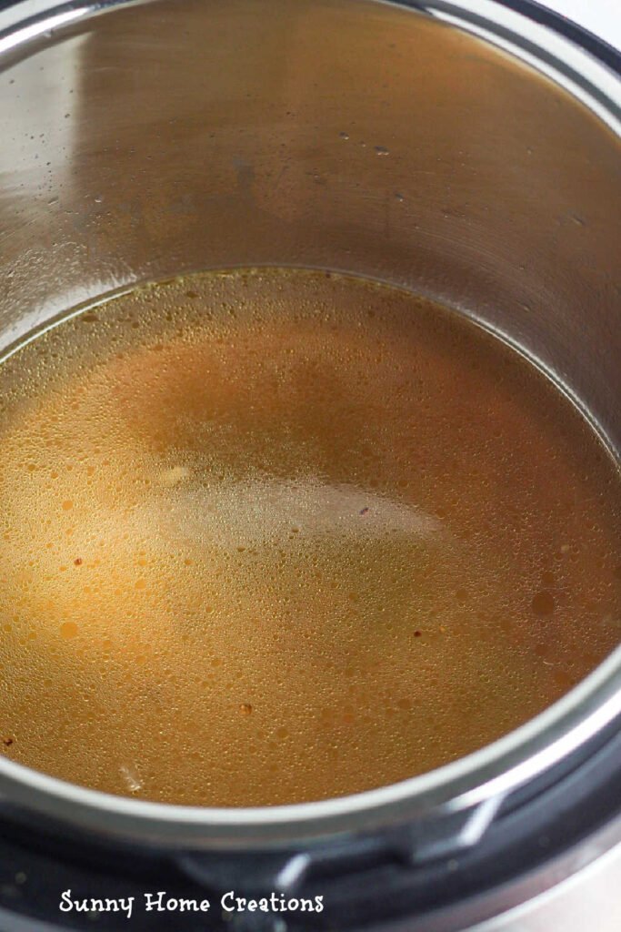 broth in the instant pot.